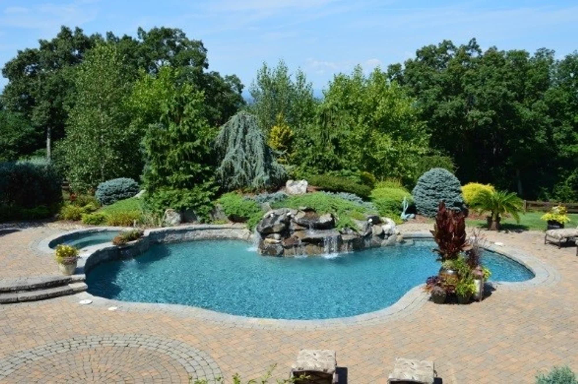 Inground pool — landscape lighting